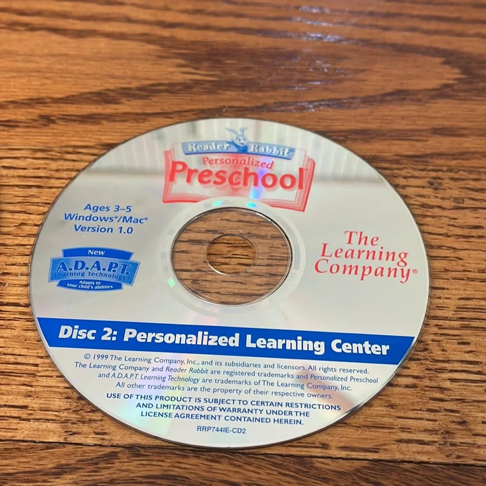 The Learning Company Reader Rabbit Personalized Preschool PC Software